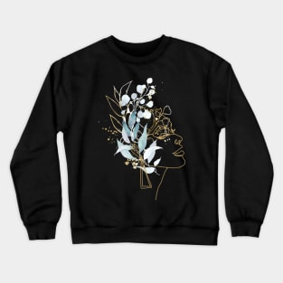 Woman Botanical Face Line Crewneck Sweatshirt